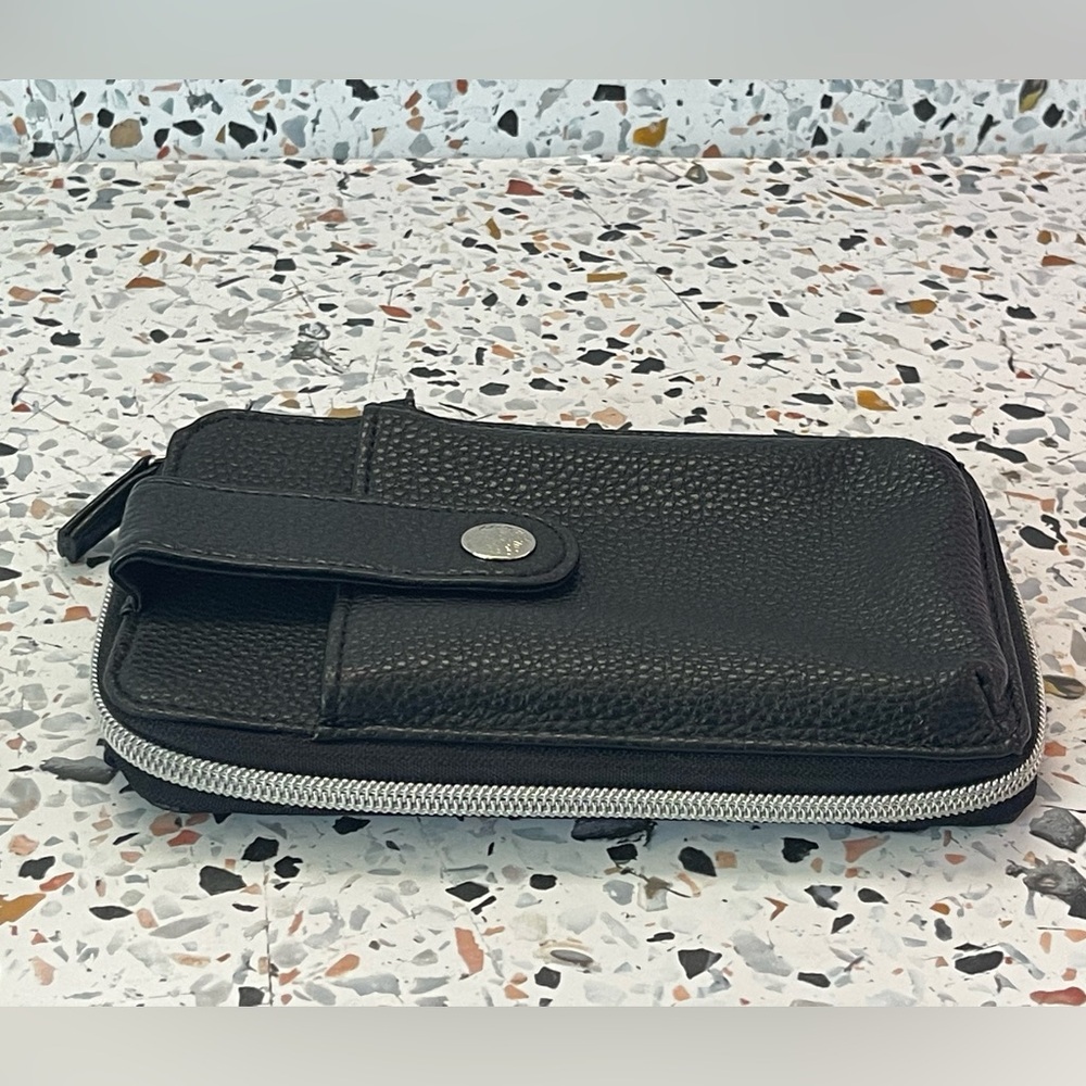 Phone Holder Black Textured Wallet - Picture 4 of 16